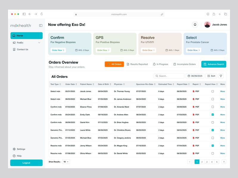  mdxHealth - Medical Management Dashboard