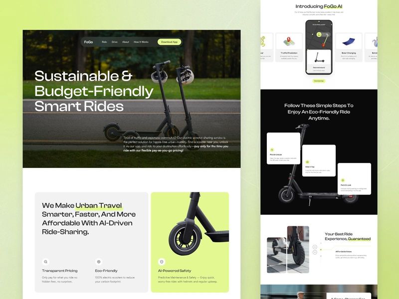 Ai Ride Sharing |Landing Page & Mobile Responsive |Focotik