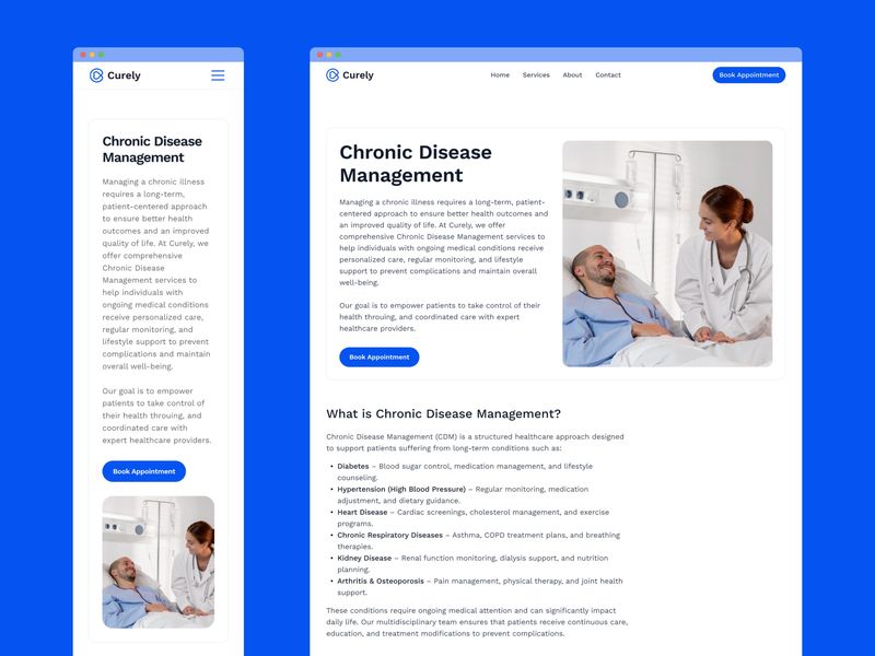 Curely · Health Care Website Template