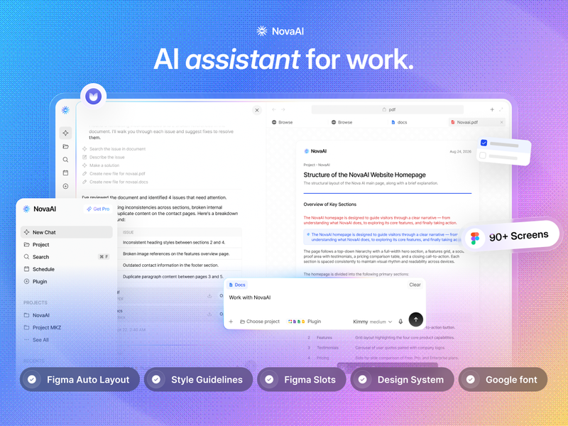 Nova AI - Work Assistant UI Kit - Uncategorized design asset by ui8