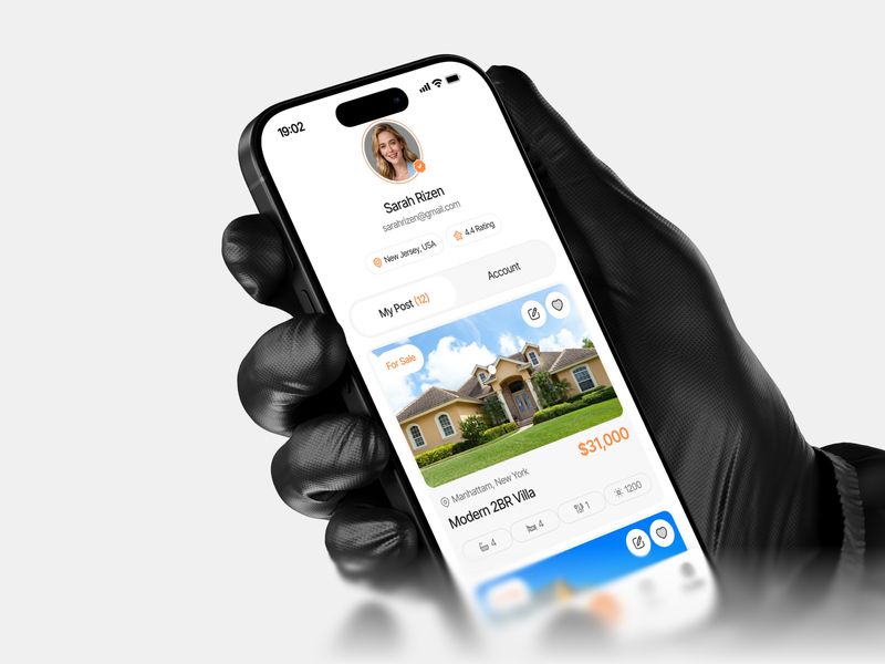 Real Estate App User Profile UI