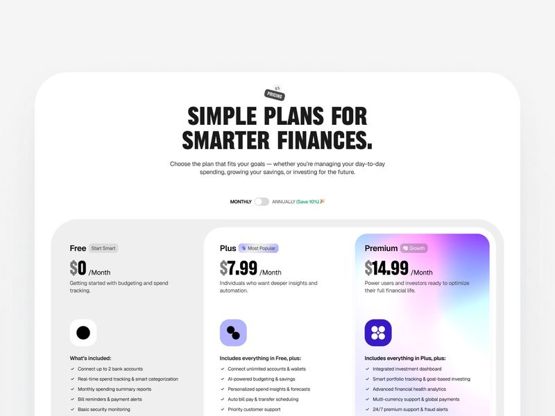 SaaS Pricing Web Design