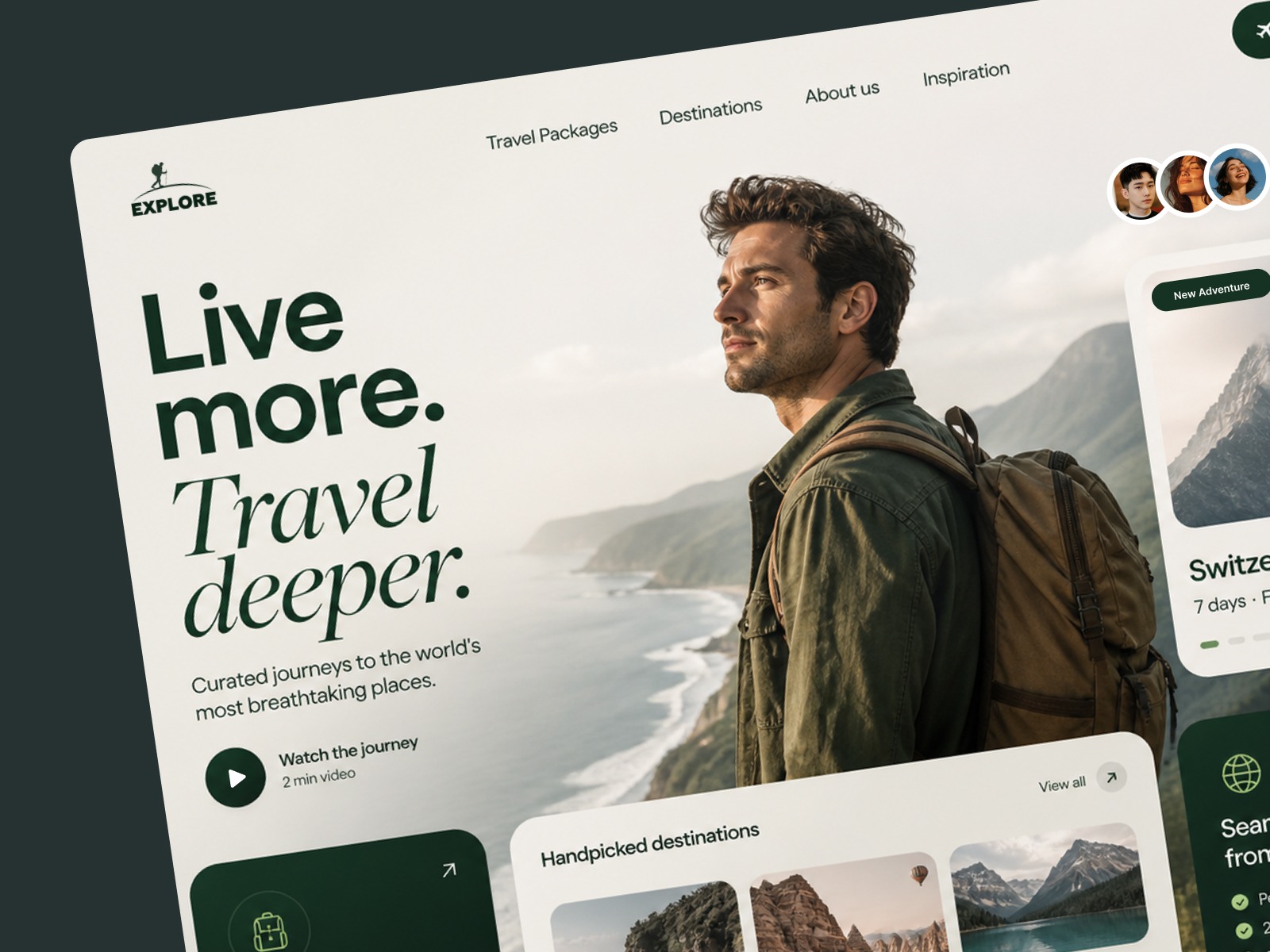 Travel Experiences Website UI/UX Design Image 0