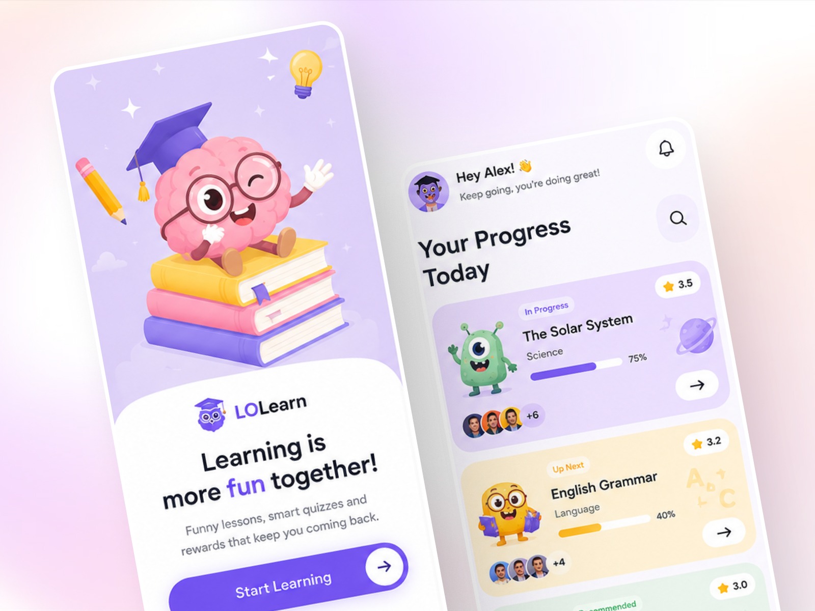 No titleGamified Learning for Modern Students App UI Design Image 0