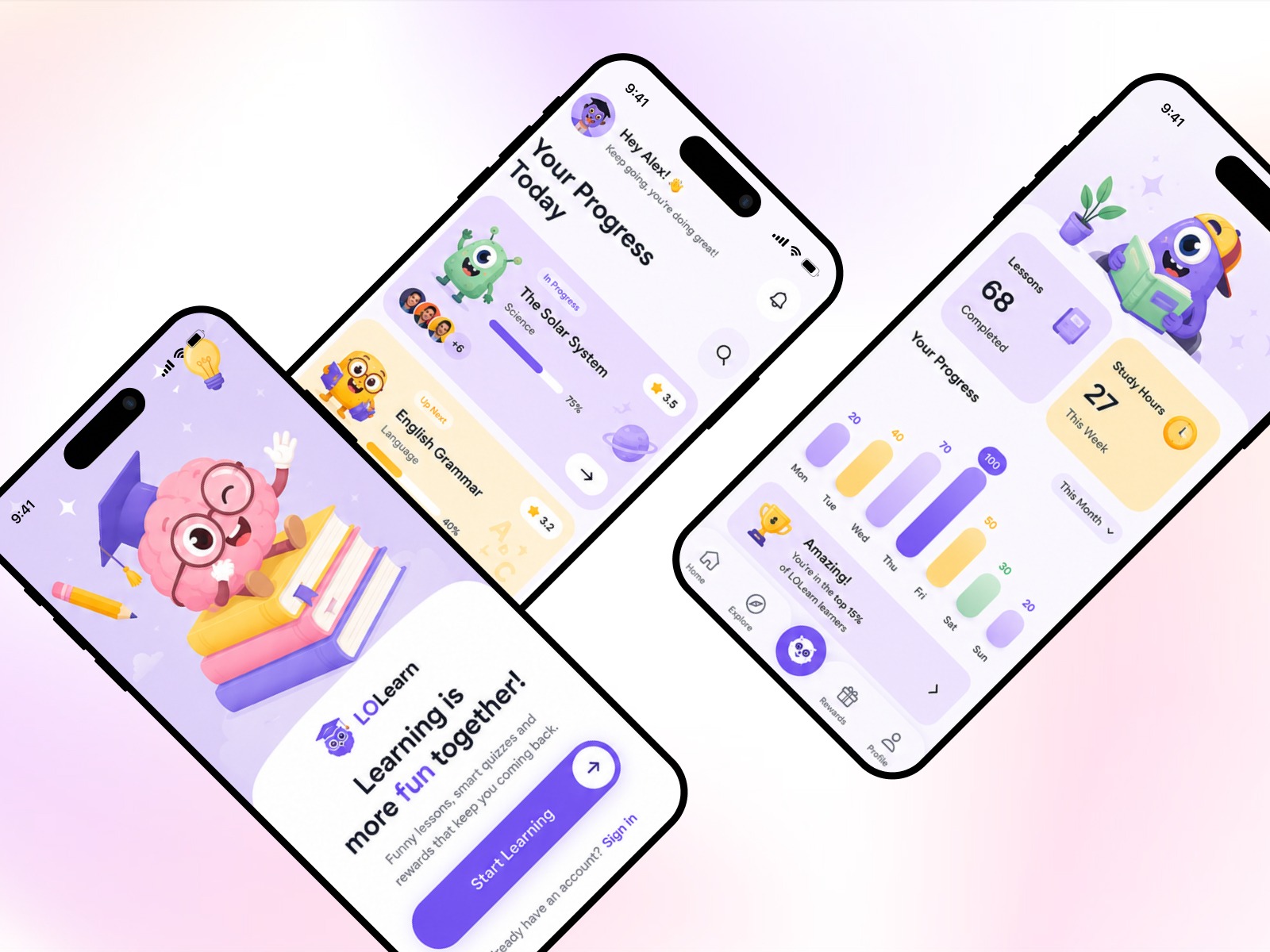 No titleGamified Learning for Modern Students App UI Design Image 1