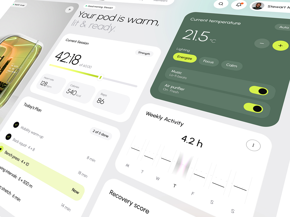 Pulse Pod — Smart Private Gym Dashboard Image 1