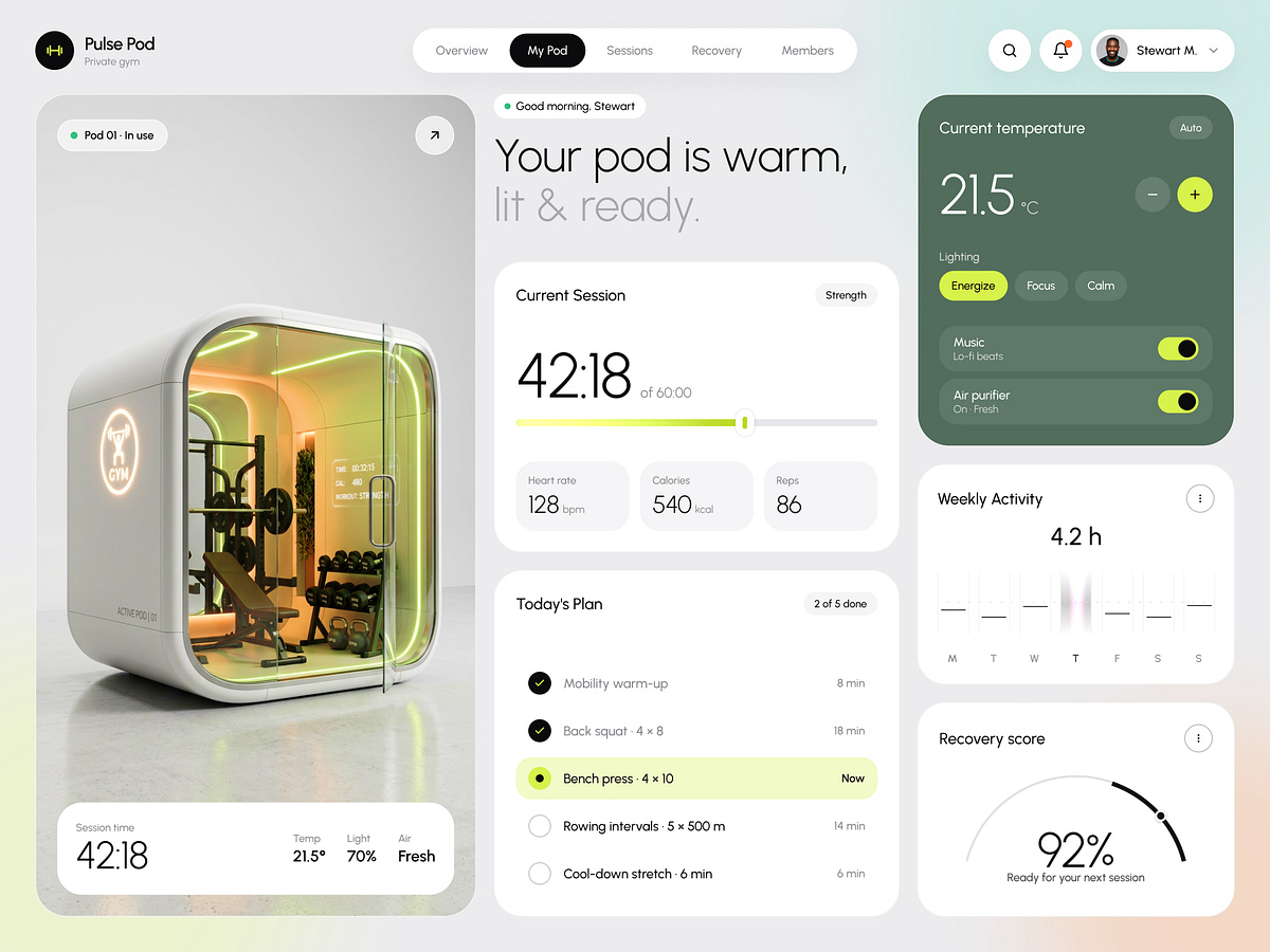 Pulse Pod — Smart Private Gym Dashboard Image 0