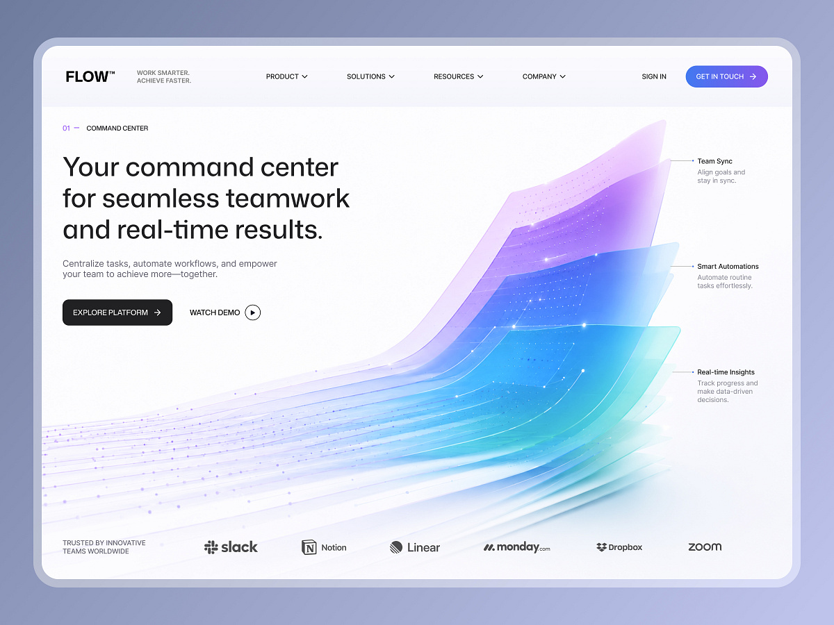 FLOW — AI SaaS Command Center Landing Page Image 0