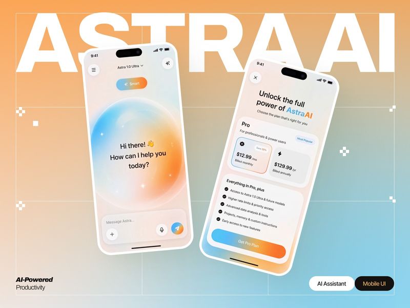Astra AI - Intelligent Productivity & AI Assistant UI