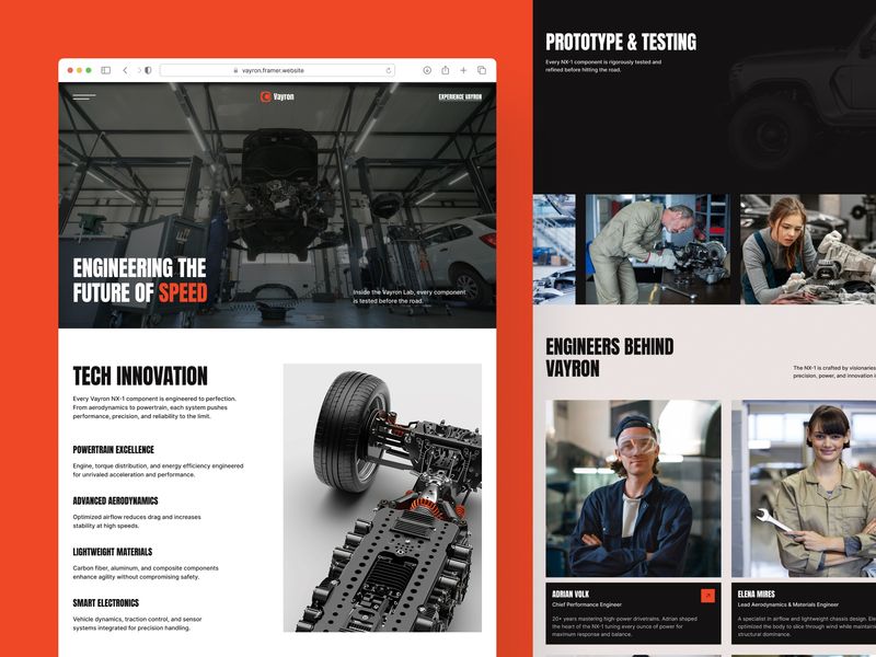 VAYRON — Electric Vehicle Website Template