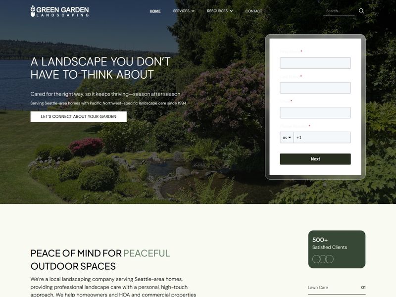 Modern Garden & Lawn Care Business Website Design