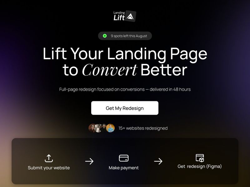 Landing Lift framer website design & development