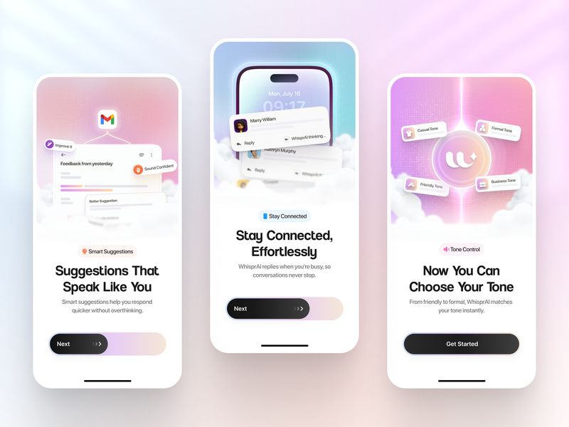 WhisprAI – AI Mobile App Onboarding Flow