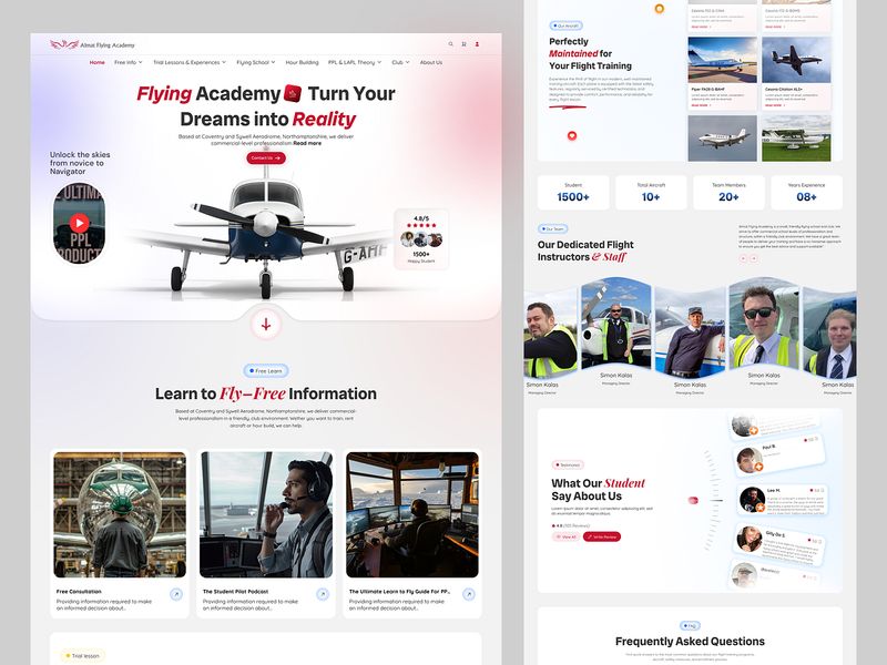 Almat Flying Academy Aviation & Flight Training Website UI/UX