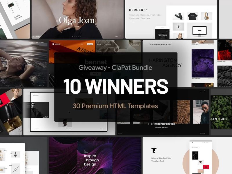 ClaPat Bundle Giveaway — 30 HTML Portfolio Templates