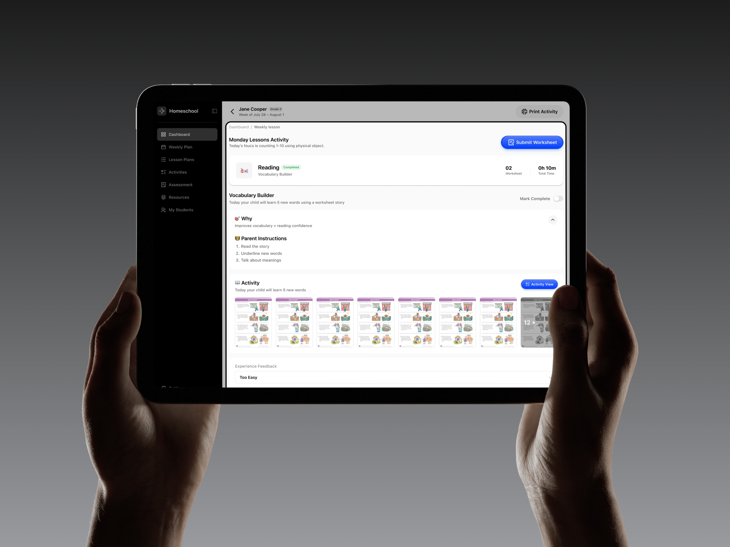 Homeschool – Education Platform Dashboard Image 2