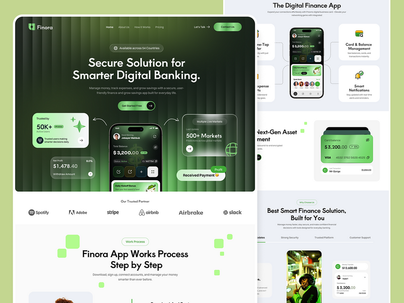 Finora – Digital Banking App Landing Page