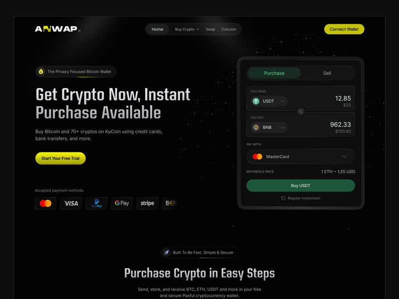Web Design for Crypto P2P Platform
