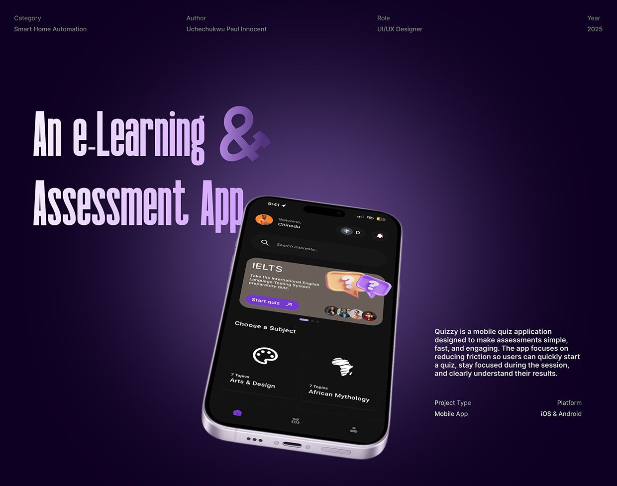 E-learning and Assessment App by Paul Uchechukwu Innocent on Muzli