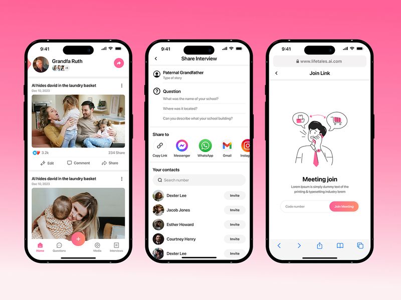 LifeTales - Storytelling App Design