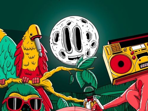 Bolverk on Instagram: "These are the illustrations I made for @indiependenzafestival, a great festival in Cassine (Piedmont). An independent festival represented by a bunch of colourful mutant creatures in a jungle of music. 