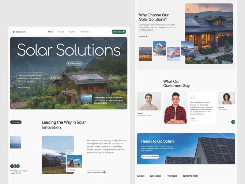 Solar Energy Landing Page — Clean, Modern, Aesthetic Web Design
