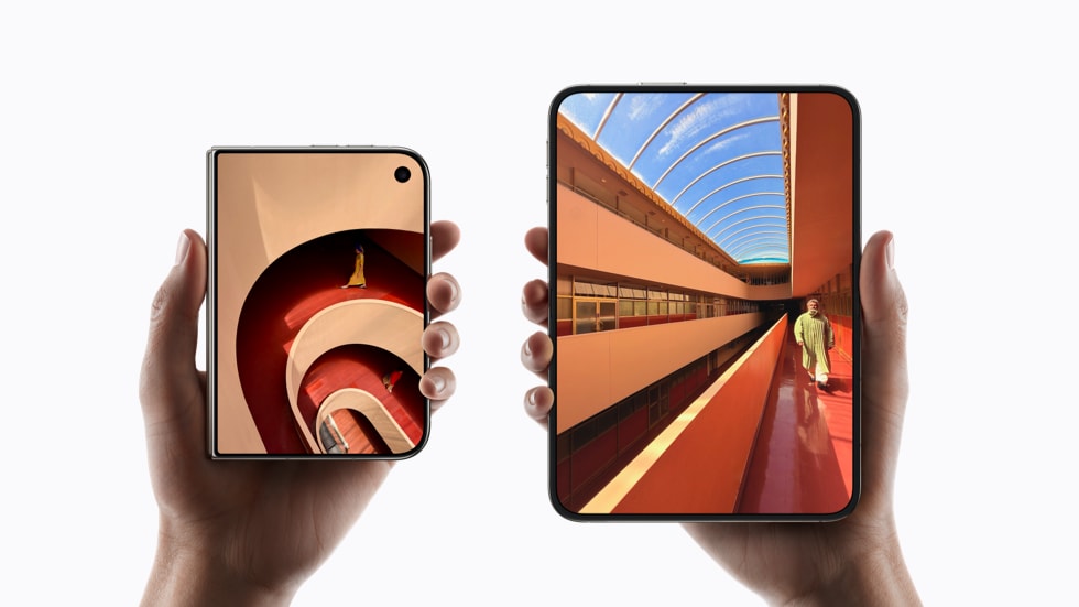 iPhone Duo shown closed and open