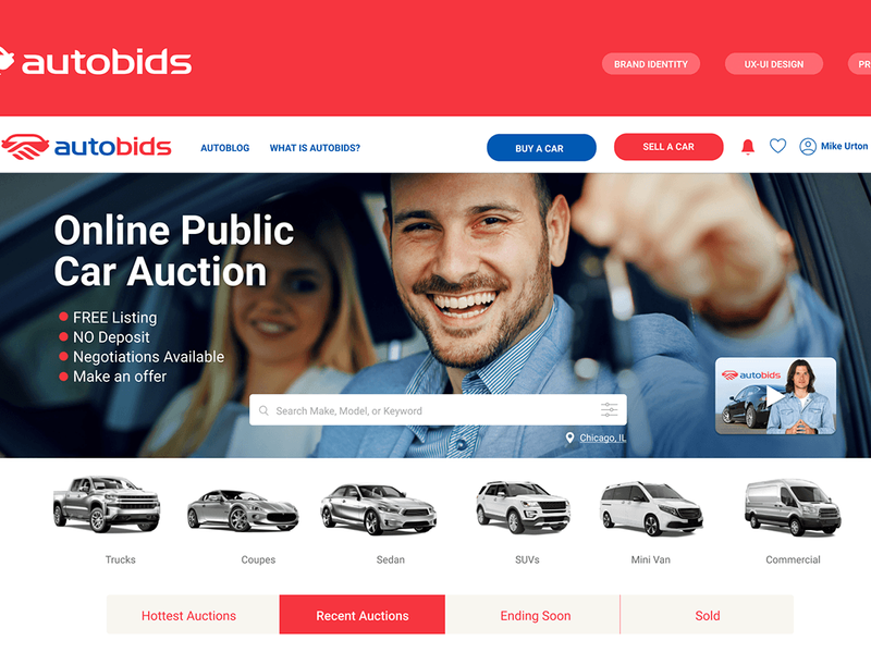 Autobids – Vehicle Auction UX and Brand Identity