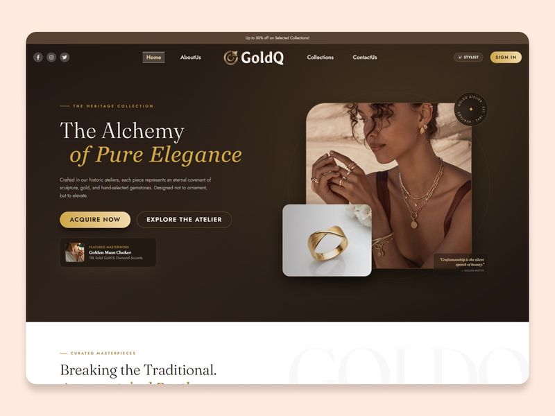 Goldq – Luxury Jewelry & E-Commerce React Template 💎