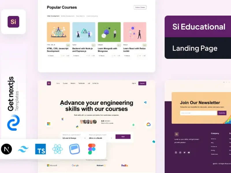 Si Educational NextJs Free Landing Page Template 