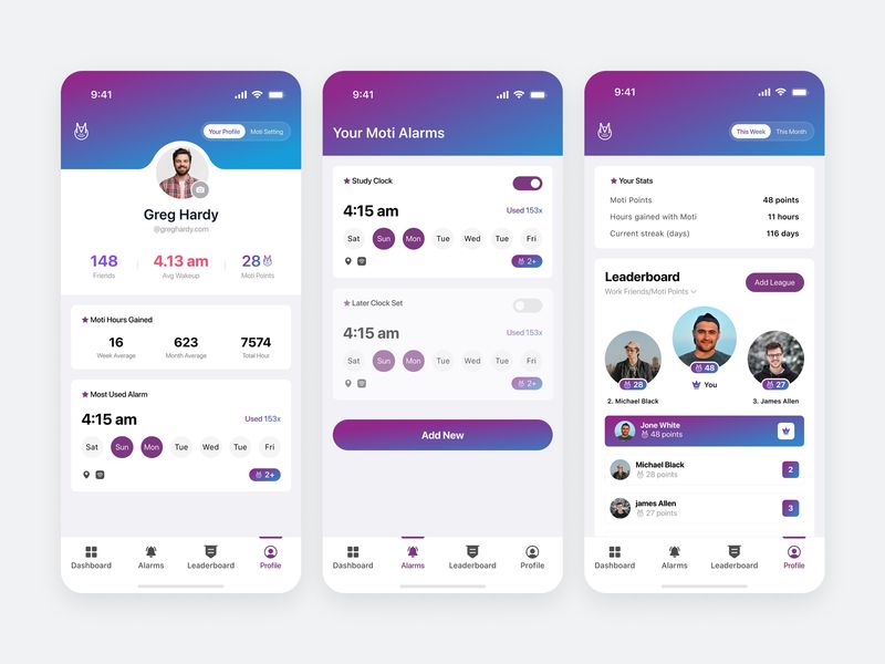 Moti Alarm - Smart Alarm System App Design
