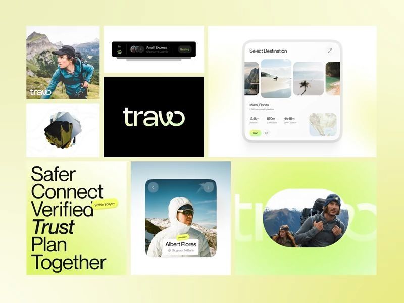 Travel Guide & Travelmate Finder Bento Branding Motion Design