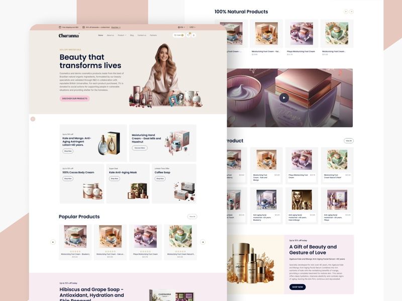 Cheranna — Premium Natural Skincare Website Design