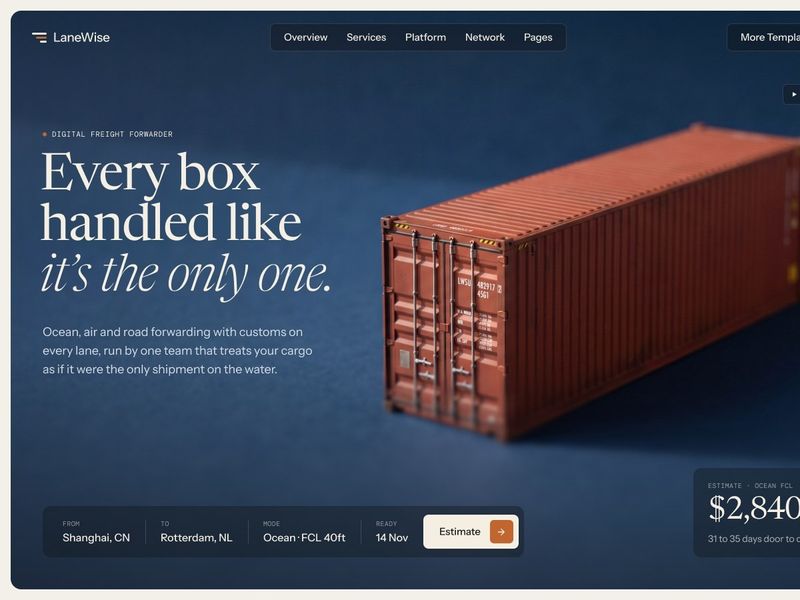 Freight Forwarder Webflow Template | LaneWise by Loonis