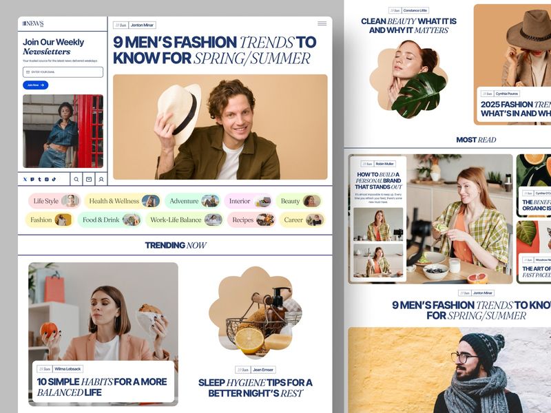 Modern Fashion & Lifestyle Magazine UI