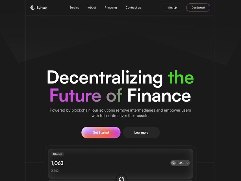 DeFi Revolution - Where Finance Meets Freedom | Web3 LandingPage