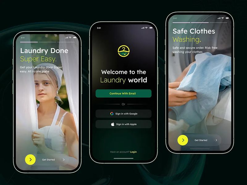 Swiftwash - Demand Laundry Services | Mobile App UI | Orbix Studio