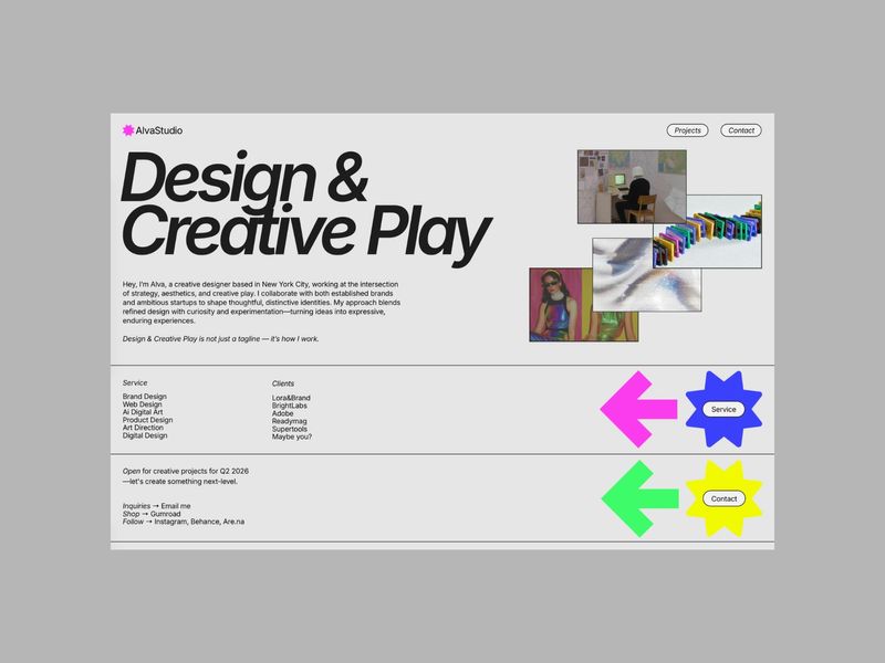 Alva — Modern Animated Readymag Portfolio Template