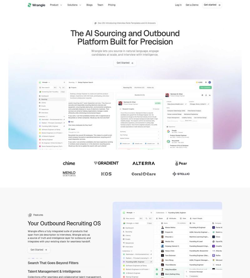 Screenshot taken from wrangle.ai