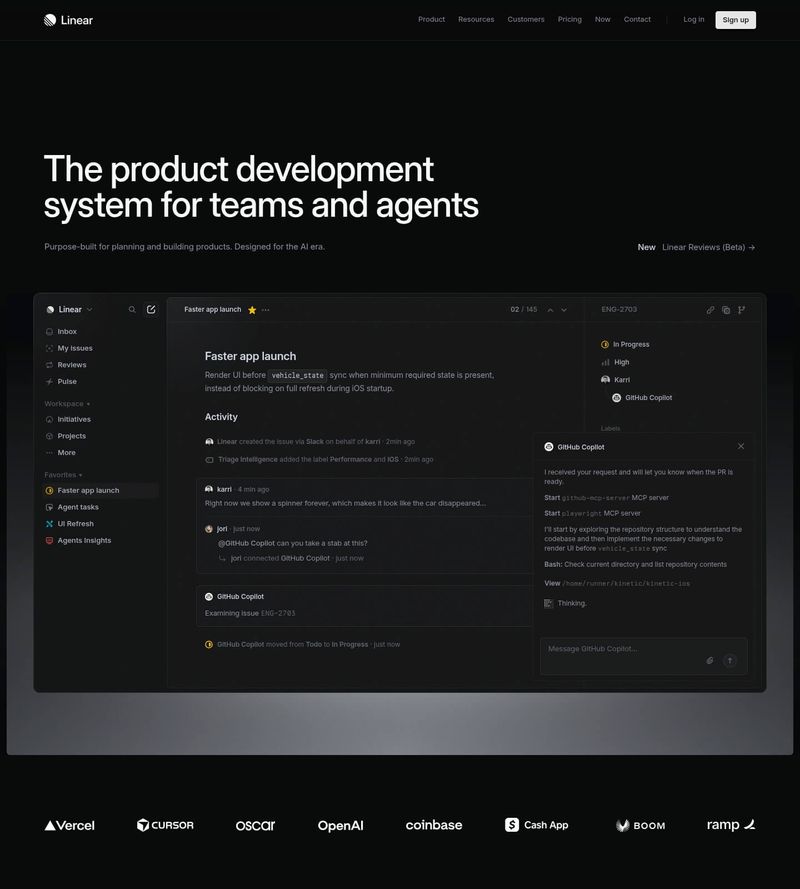 Screenshot taken from linear.app