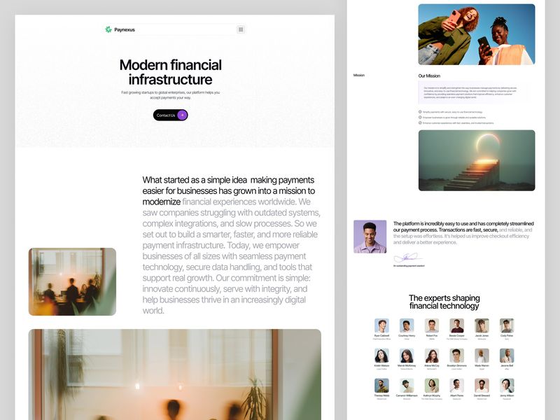 Modern Fintech About Page — Building Trust Beyond Features