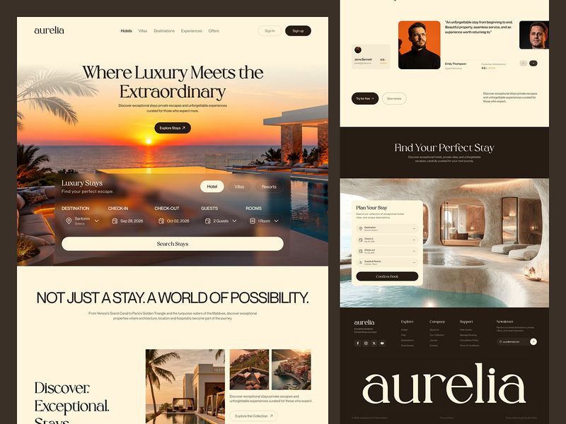 Aurelia Luxury Hotel & Travel Booking Website