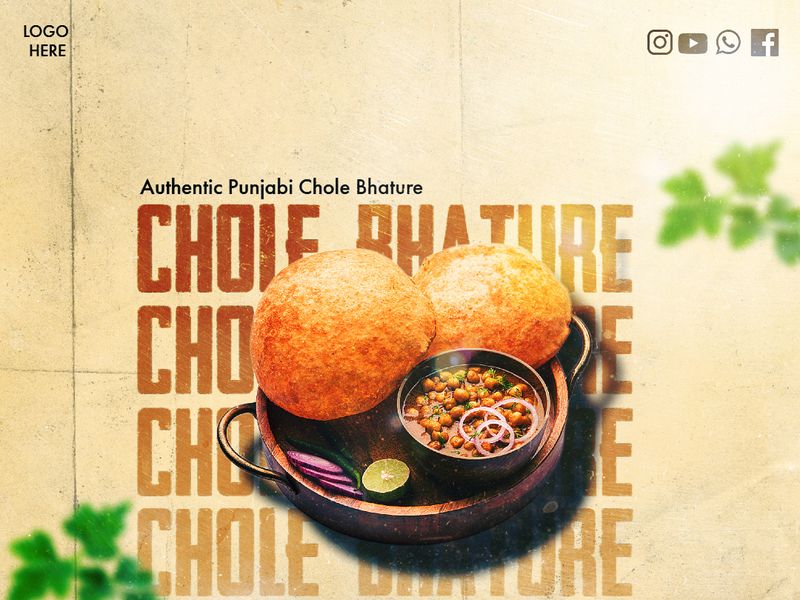Chole Bhature Poster – Authentic Punjabi Street Food Branding