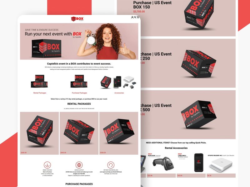 Professional Event Technology eCommerce Design | BOX by Captello
