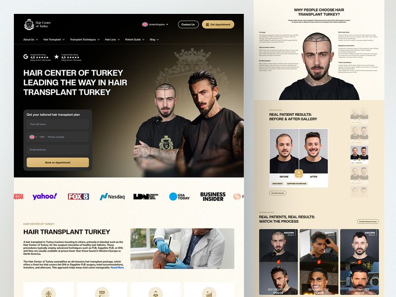 Hair Center of Turkey – Hair Transplant Website Design Redesign