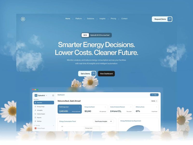 Optivolt AI — Energy Management SaaS Landing Page 