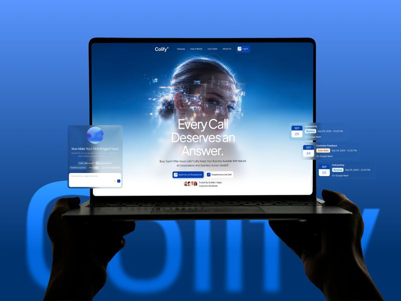 Colify – AI Receptionist SaaS Website & Dashboard UI/UX Design