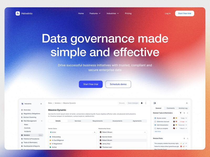 Data Governance SaaS Website Design
