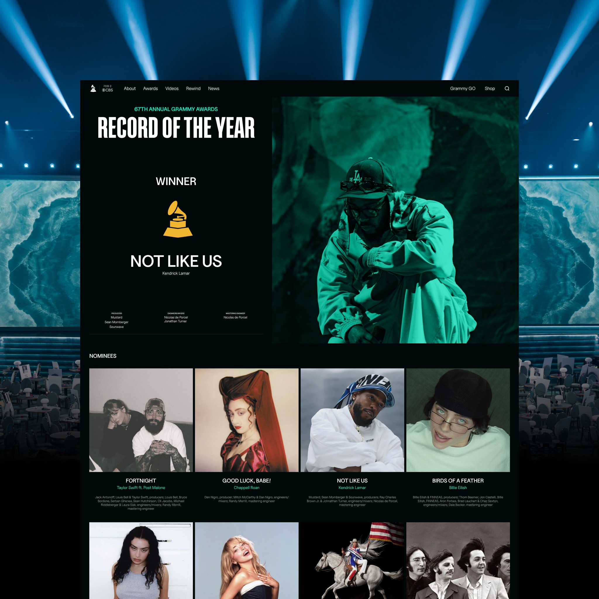GRAMMY 2025 Website Design Image 0