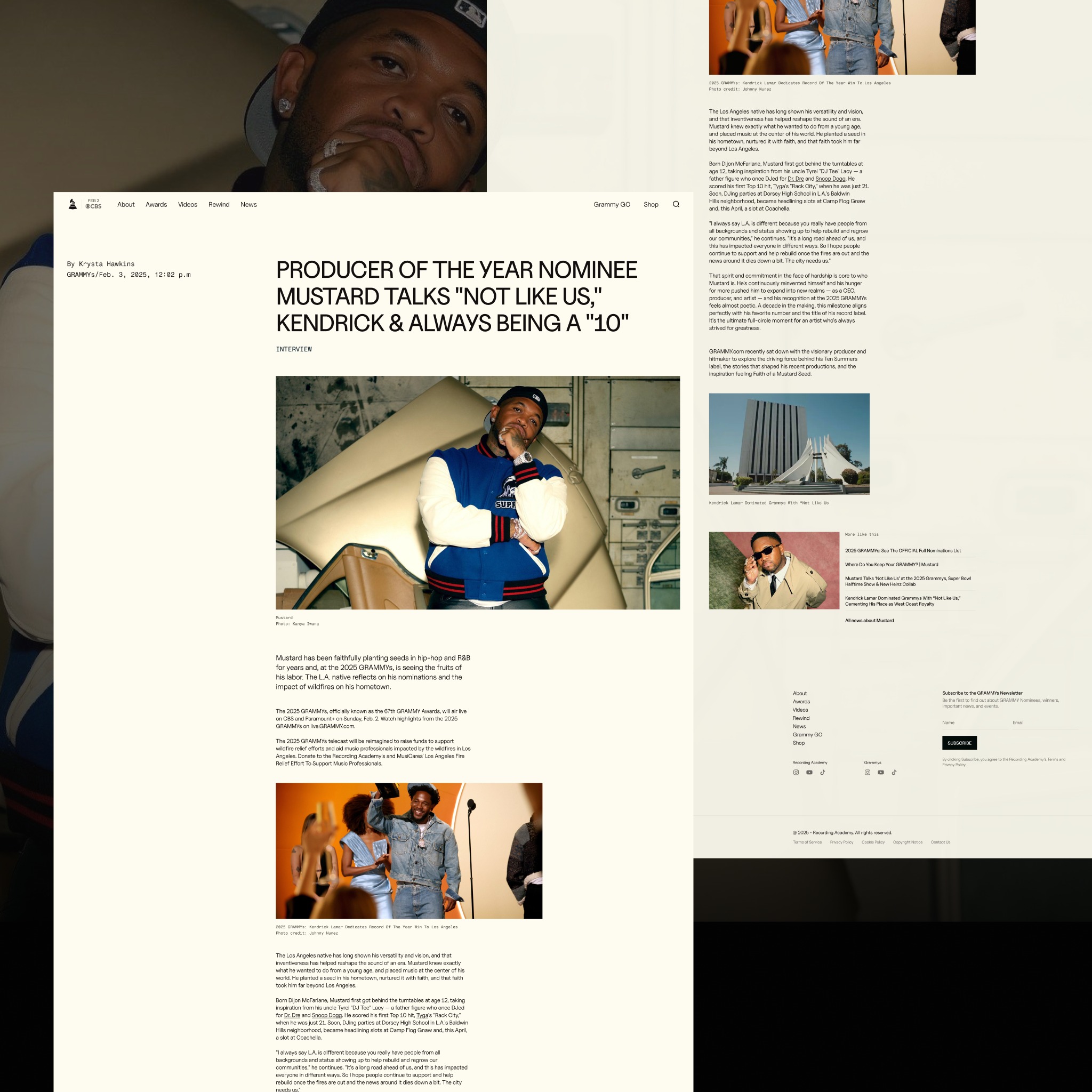 GRAMMY 2025 Website Design Image 1